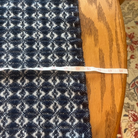 Tweedmill Vintage Vintage wool blanket throw navy & ivory Stadium throw - Picture 6 of 10